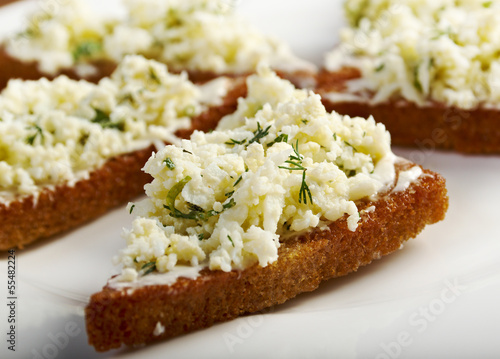 Appetizer , toasted with cottage cheese