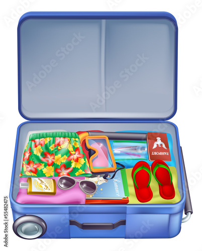 Full holiday vacation suitcase