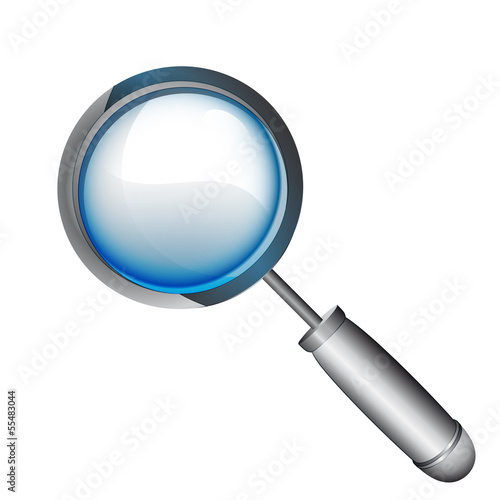 isolated metallic loupe with blue glass vector