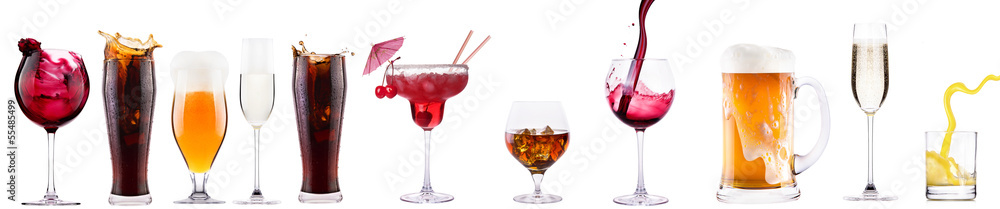 Set of different alcoholic drinks and cocktails Set of different alcoholic drinks and cocktails