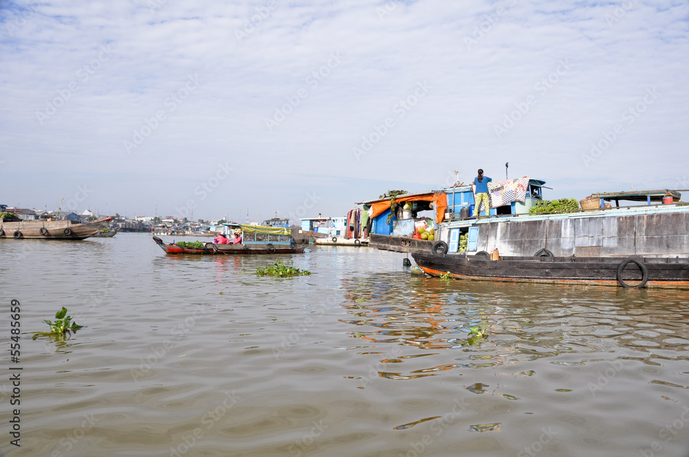 Floating Market at Mekong delta, Chau Doc (Vietnam)