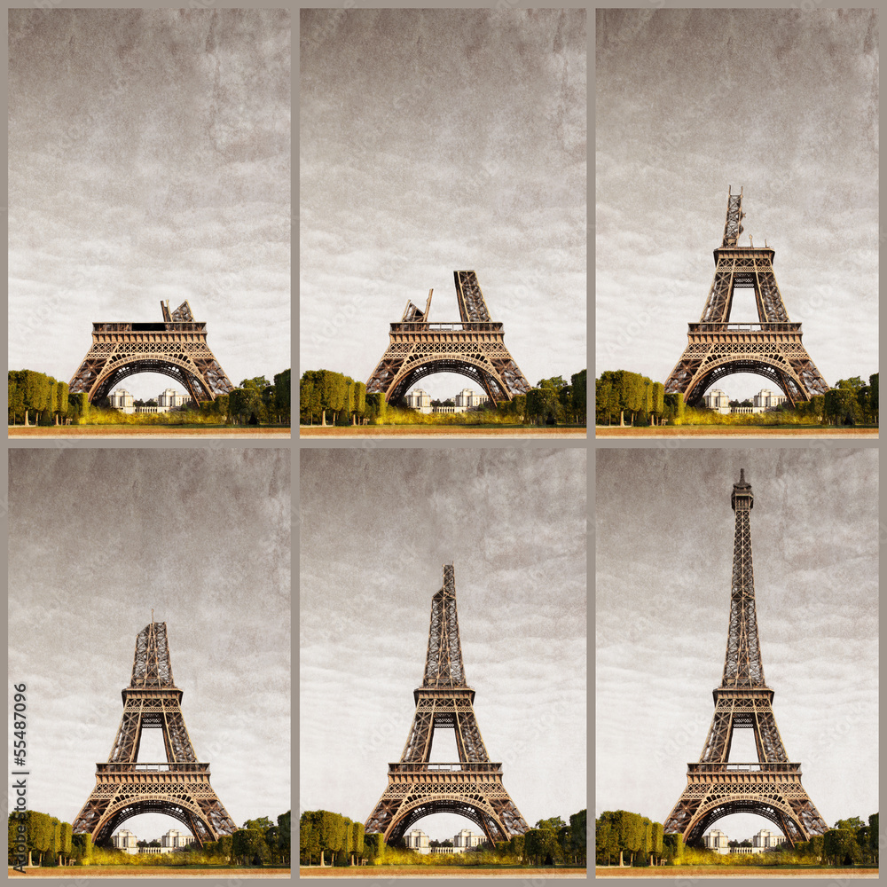Naklejka premium Konstrukcja progresywna Tour Eiffel