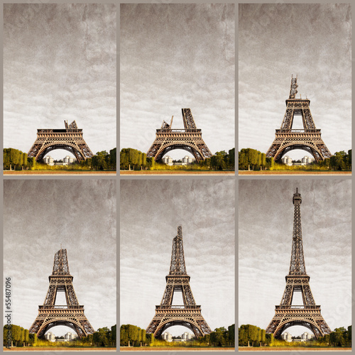 Fototapeta Tour Eiffel progressive construction