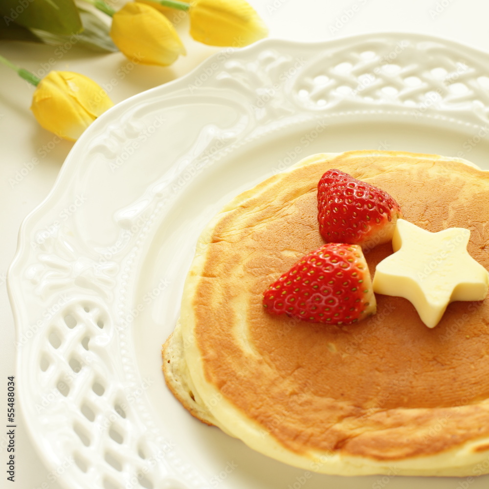 strawberry and butter on pancake strawberry and butter on pancake