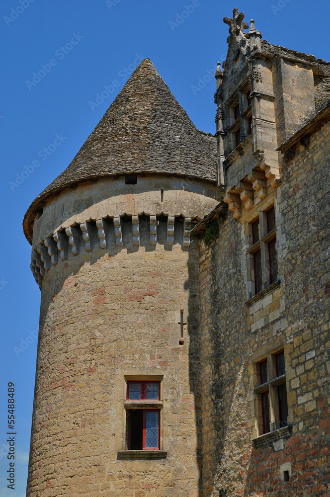 Perigord, the picturesque castle of Fenelon in Dordogne
