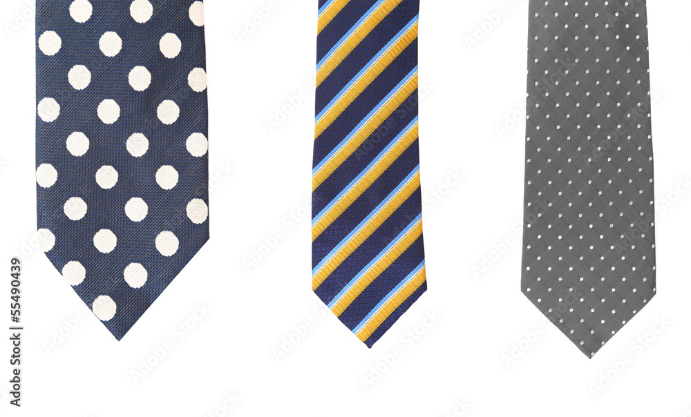 Fototapeta premium Three multi-colored tie.
