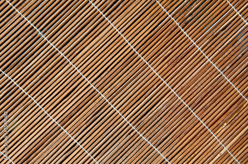 Pattern of bamboo pieces close up