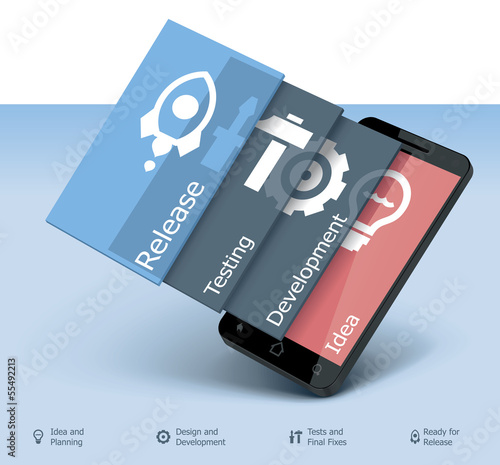 Vector mobile app development icon