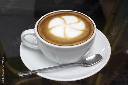 Flower on latte coffee art/Latte Art coffee