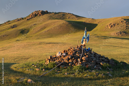 Tas de pierre chamanique au passage du col