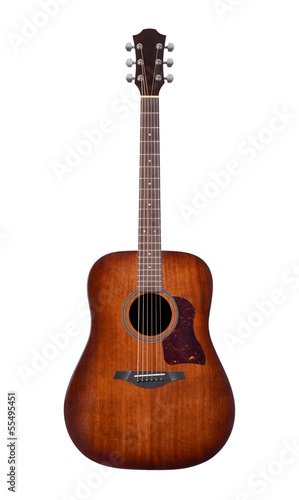 acoustic guitar on white background
