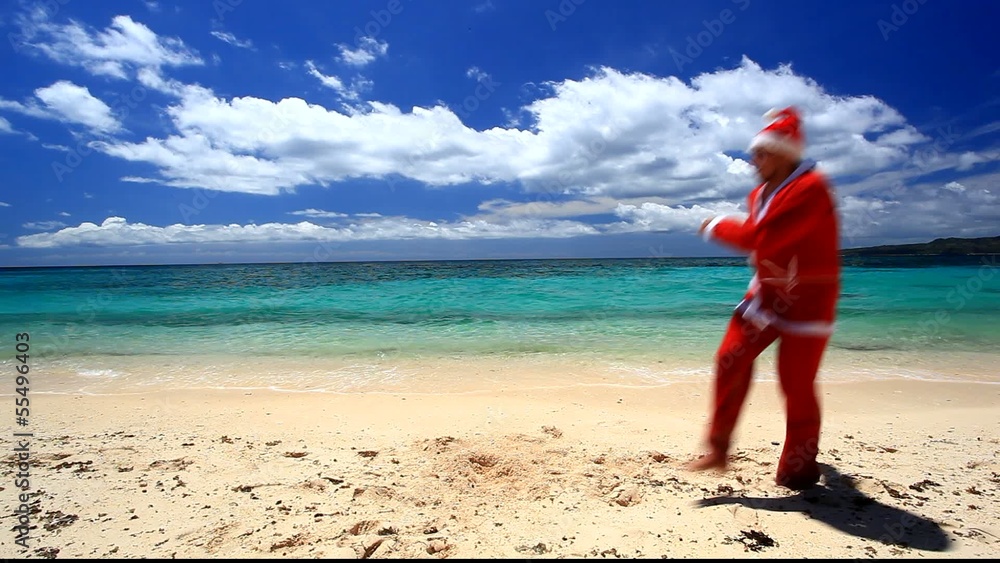 Santa on beach Santa on beach