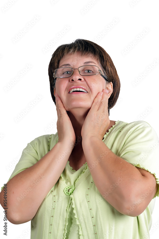 The woman in glasses