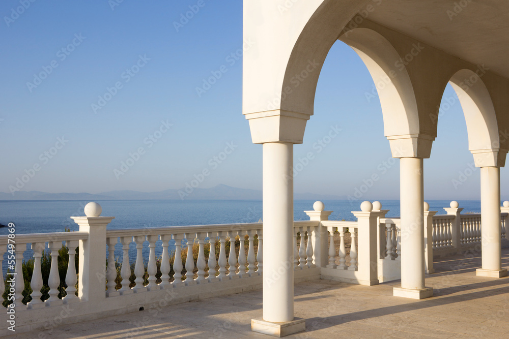 Balcony in Greece - obrazy, fototapety, plakaty 