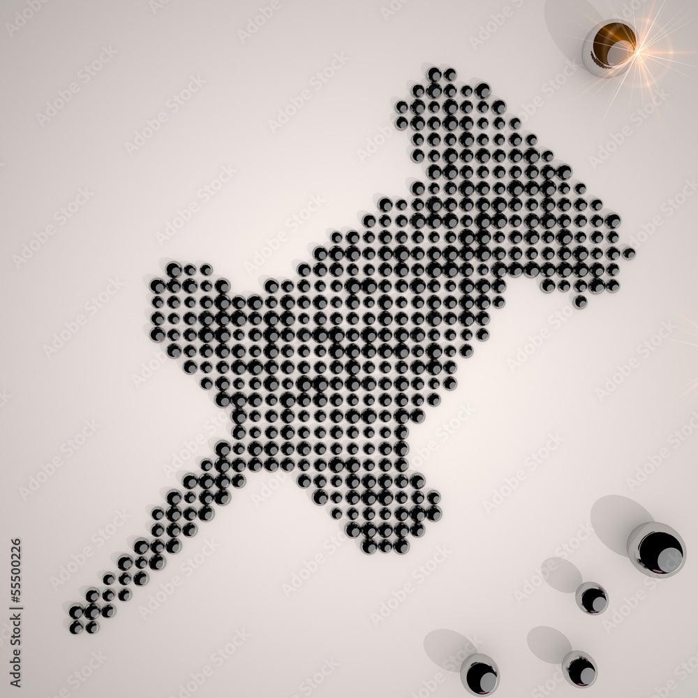 Obraz premium 3d graphic of a creative sexy woman symbol made of many spheres