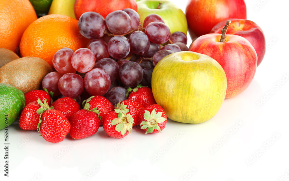 Different fruits isolated on white Different fruits isolated on white