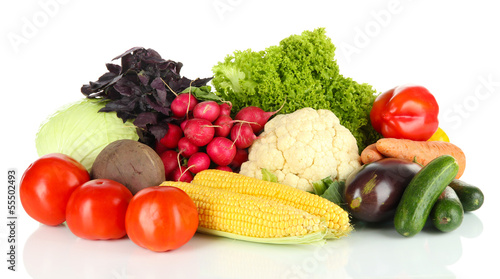 Different vegetables isolated on white