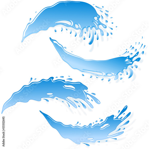The water banners made in the form of a jet of water; EPS8
