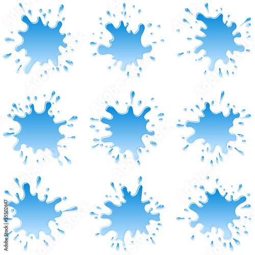Set of water blots and splash-sparks for your design; EPS8
