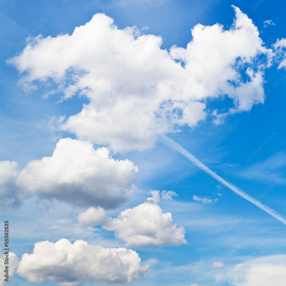 white clouds in blue sky in summer day white clouds in blue sky in summer day