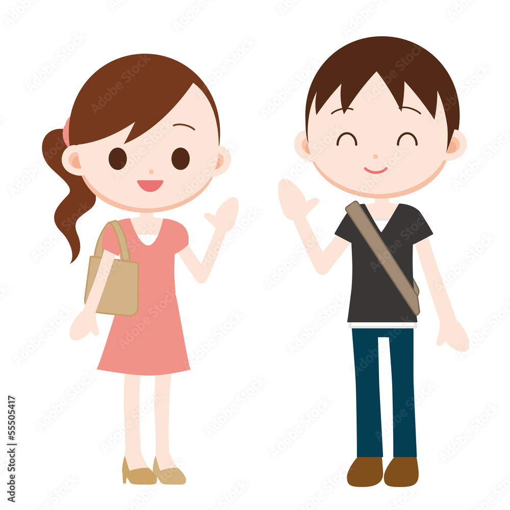 待ち合わせをする男女 Stock イラスト Adobe Stock