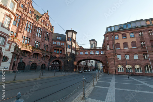 Frankfurt main plaza and historic buildings, Germany.