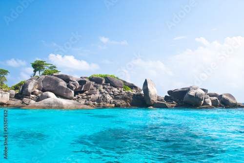 Turquoise water of Andaman Sea at Similan islands