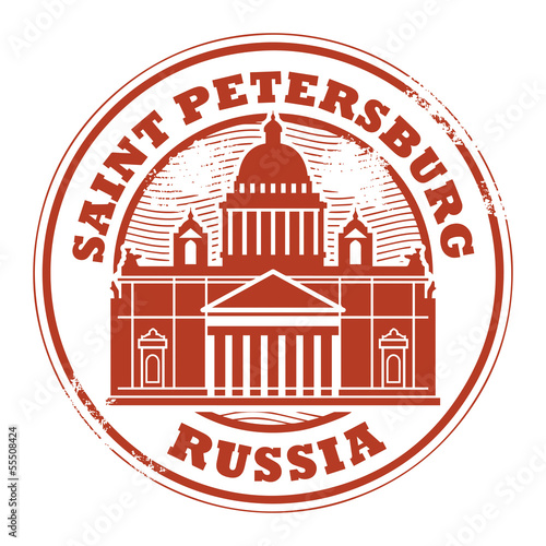 Stamp with words Saint Petersburg, Russia inside, vector