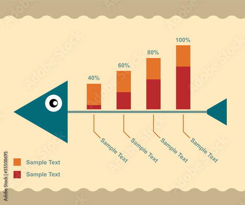 Fishbone Infographic . Eps 10 vector design