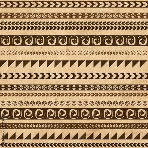 Handmade pattern with ethnic geometric ornament for your design