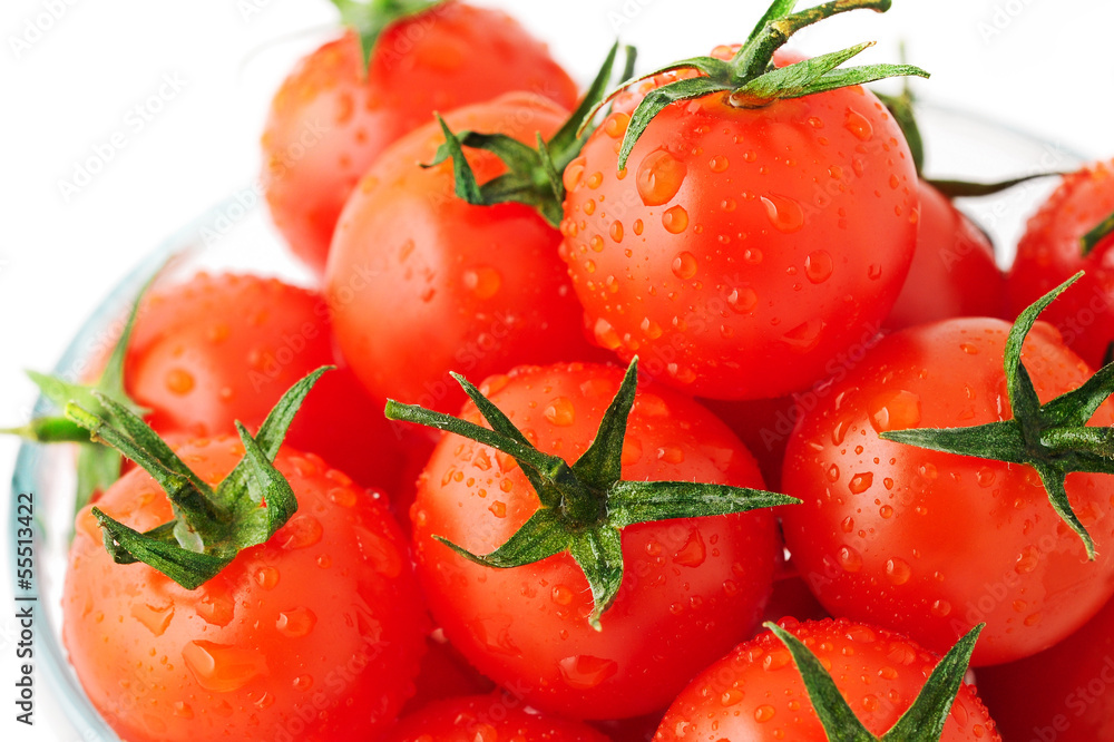 Cherry tomatoes on a white background Cherry tomatoes on a white background