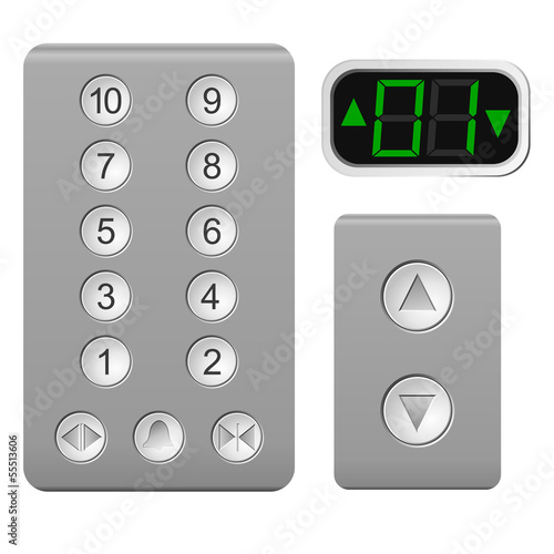 Lift the control panel on a white background