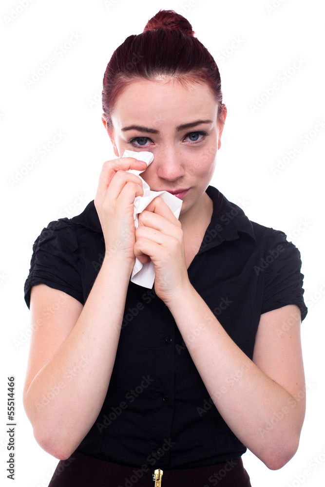 Crying woman with red hair Crying woman with red hair