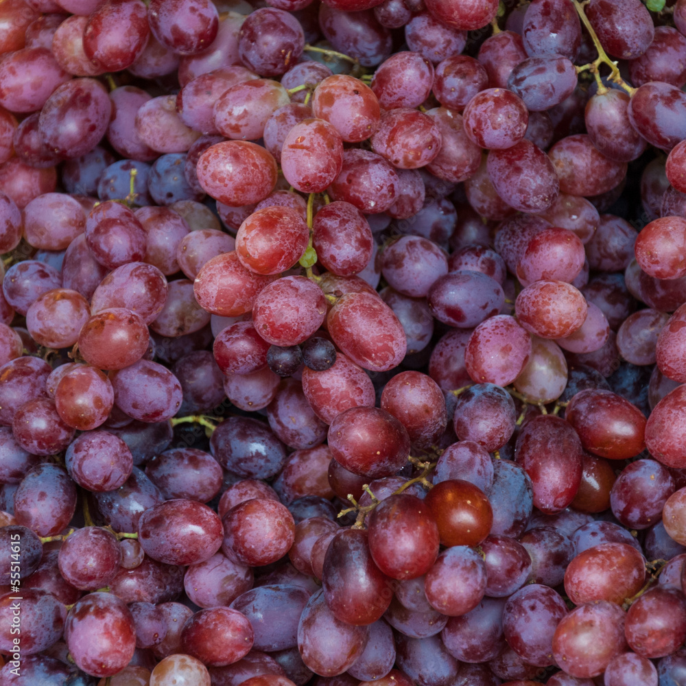 background freshly picked red grapes