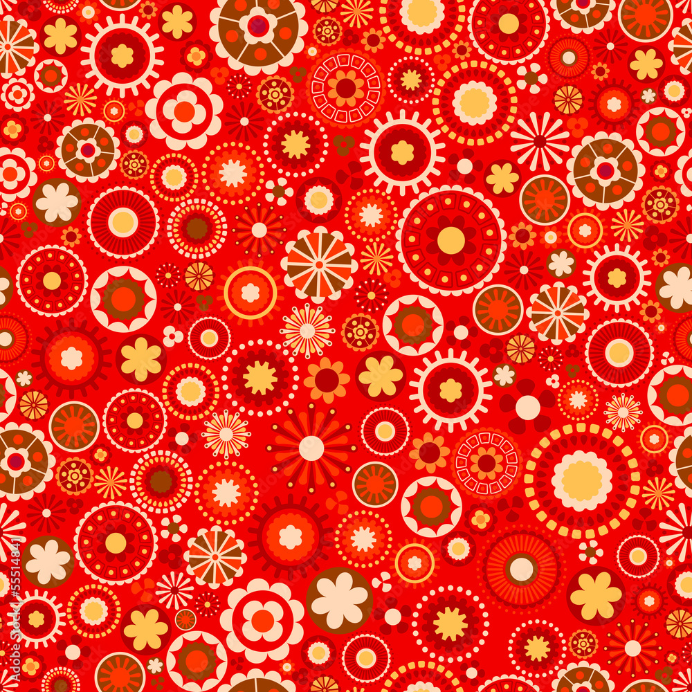 Abstract Seamless Flowers Pattern