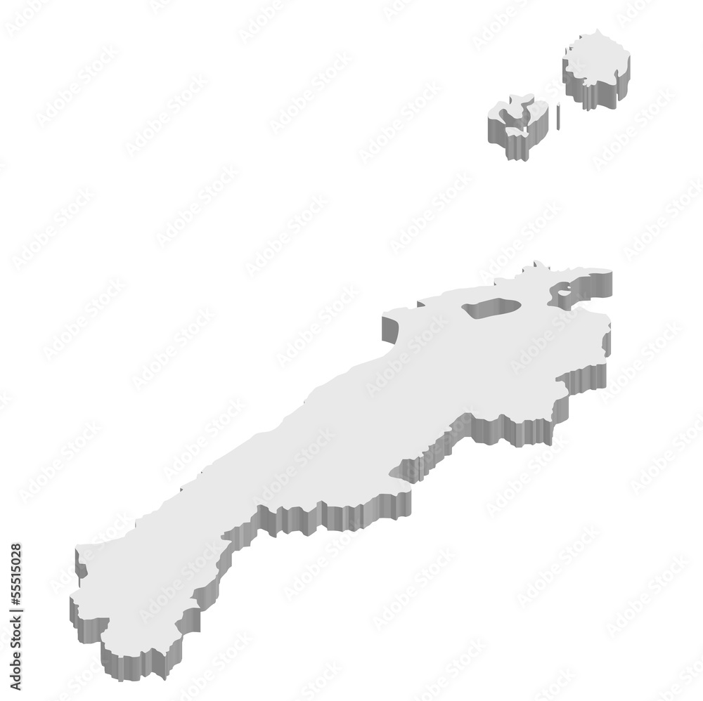 島根　地図　3D