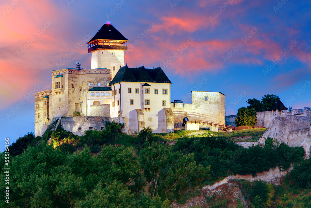 Slovakia Castle - Trencin at sunrise
