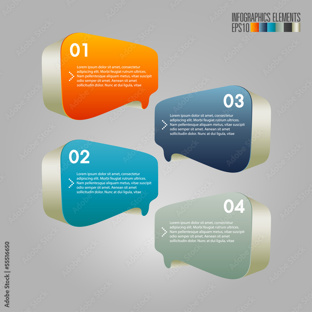 3d Speech Bubbles Infographics Template Vector 3d Speech Bubbles Infographics Template Vector