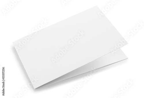 Blank folded card isolated