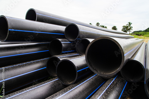 HDPE pipe for water supply at construction site