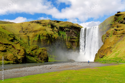 Famous waterfall skogafoss, Iceland photo