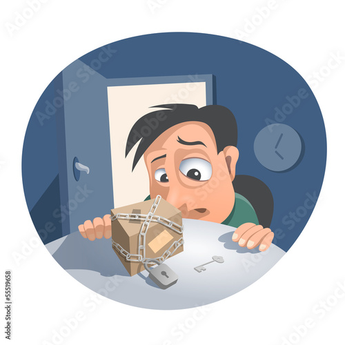 Man hiding with a suspicious package