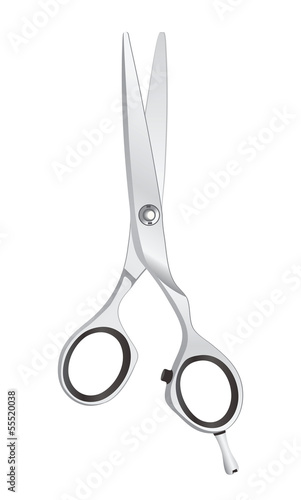Steel Scissors on white background