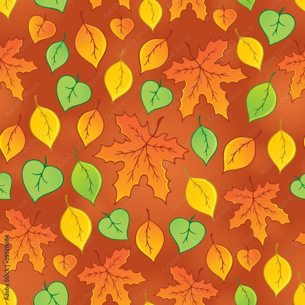 Fototapeta premium Leafy seamless background 3