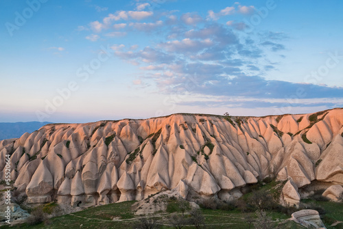 Landscape with sandstone formations in Cappadocia, Turkey