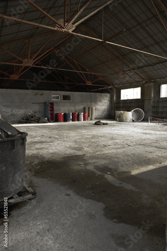 old, aged, scratched warehouse room © Omar