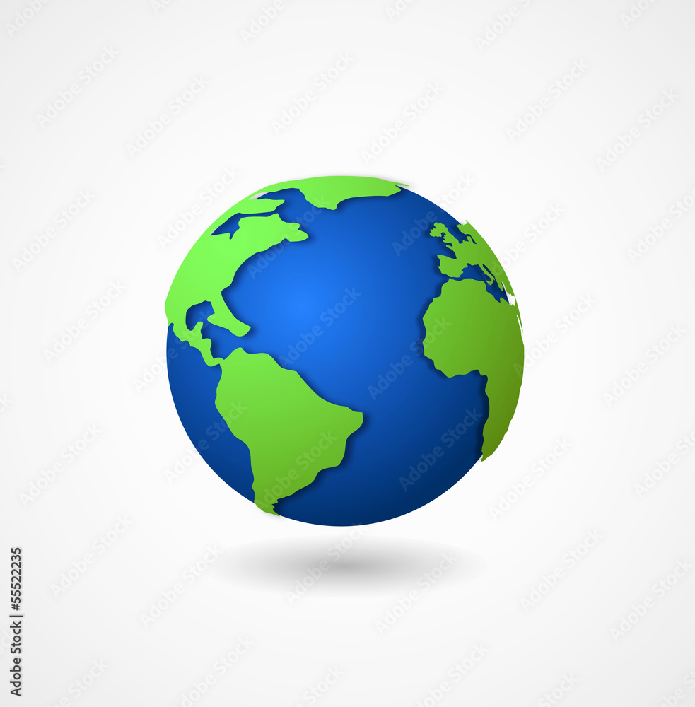 globe world icon 3d