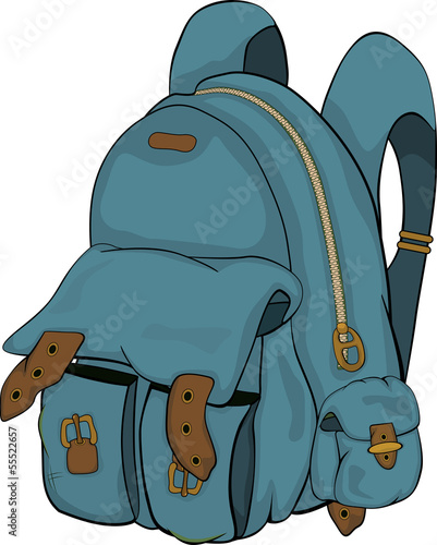 School backpack. Cartoon