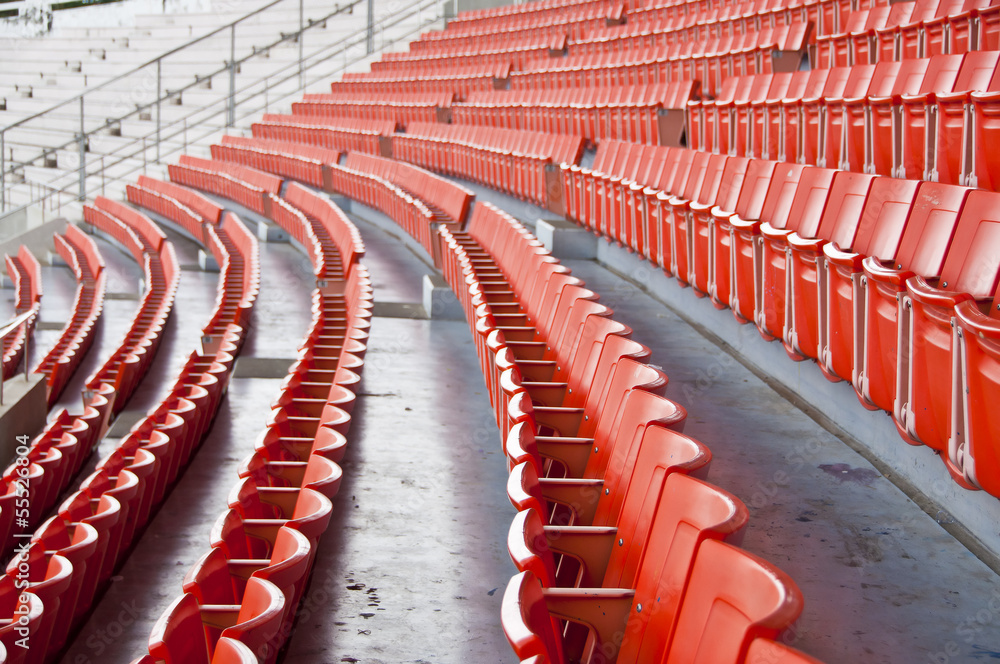 Naklejka premium Seats on main stand of public national stadium.