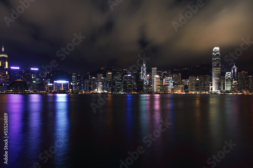 KOWLOON  HONGKONG -  Hong Kong Harbor Laser Show to Skyline